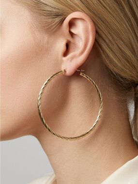 Twist Cable Hoop Earrings | Oversized Sculptural Hypoallergenic